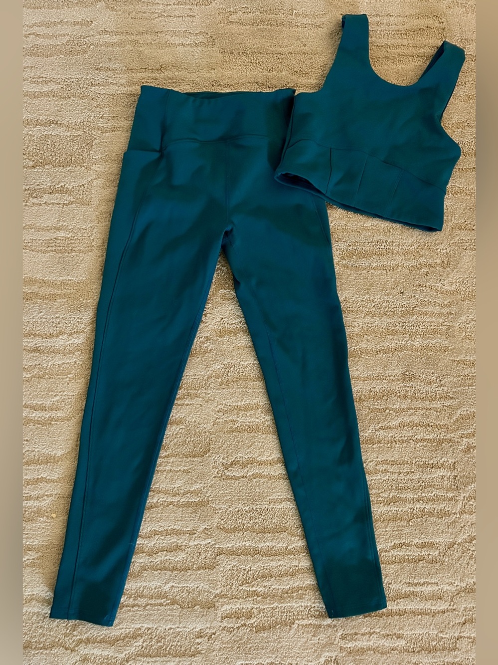 Zella Girl Luxe Rib Sports Bra & Pocket Leggings